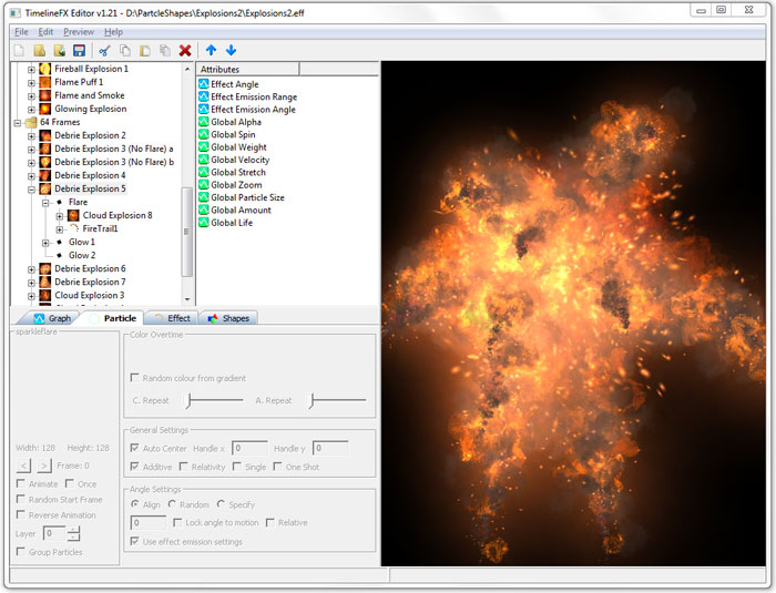 TimelineFX Particle Effects Editor screenshot