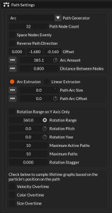 Path options in TimelineFX