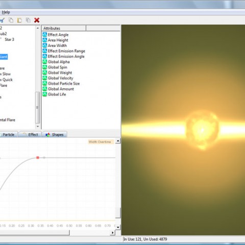 Total control of your effects can be achieved using graphs to plot particle behaviour