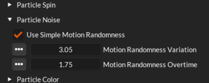 Simplified motion randomness in TimelineFX Particle Effects Editor
