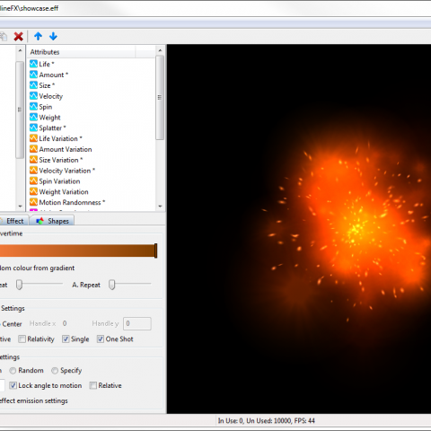 Change the colour over time, blend mode, angle, image handle and much more