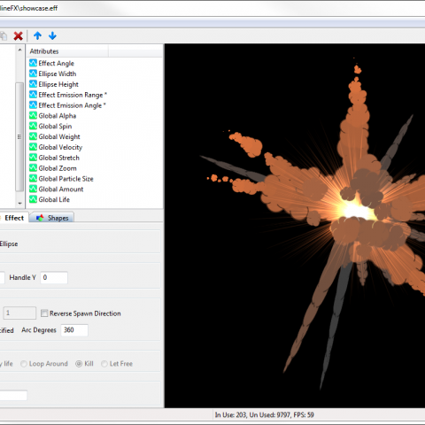 Create point, area, line and ellipse effects